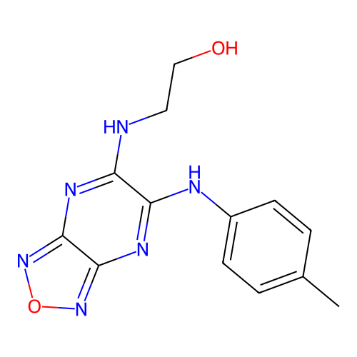 Ethanol, 2-[6-(4-methylphenylamino)-1,2,5-oxadiazolo[3,4-b]pyrazin-5-ylamino]- structure