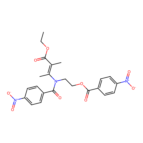 2-[[(E)-4-ethoxy-3-methyl-4-oxobut-2-en-2-yl]-(4-nitrobenzoyl)amino]ethyl 4-nitrobenzoate structure