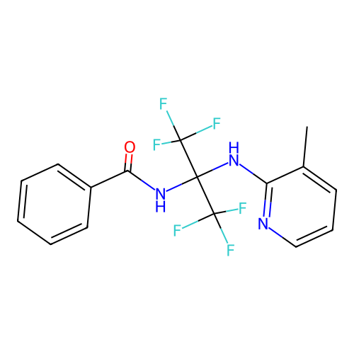 N-[1,1,1,3,3,3-hexafluoro-2-[(3-methylpyridin-2-yl)amino]propan-2-yl]benzamide structure