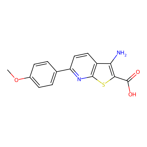3-Amino-6-(4-methoxyphenyl)thieno[2,3-b]pyridine-2-carboxylic acid structure