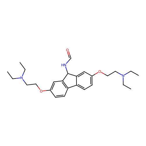 N-[2,7-bis[2-(diethylamino)ethoxy]-9H-fluoren-9-yl]formamide structure