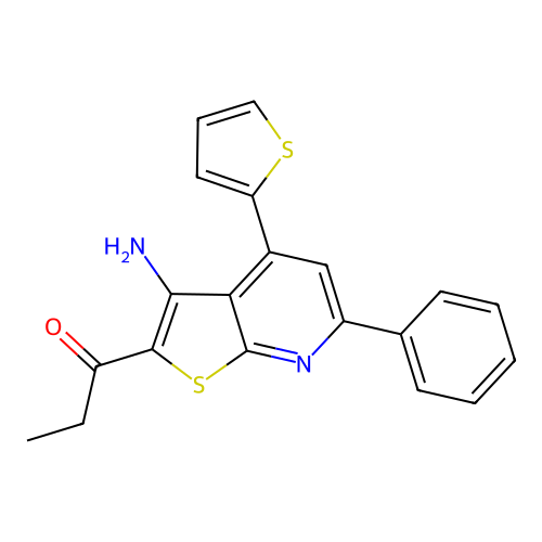 1-(3-Amino-6-phenyl-4-(thiophen-2-yl)thieno[2,3-b]pyridin-2-yl)propan-1-one structure