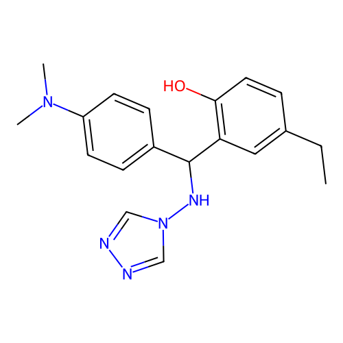 2-[[4-(Dimethylamino)phenyl]-(1,2,4-triazol-4-ylamino)methyl]-4-ethylphenol structure