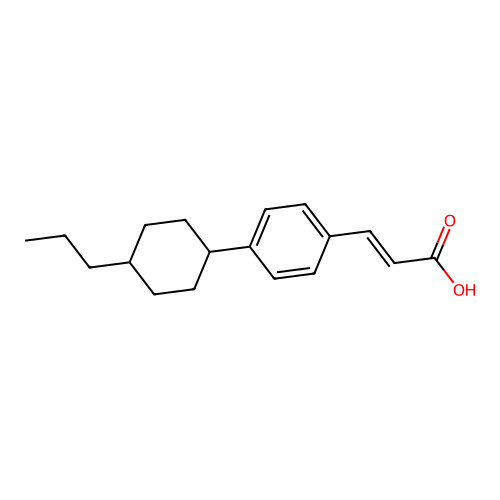 (E)-3-[4-(4-propylcyclohexyl)phenyl]prop-2-enoic acid structure