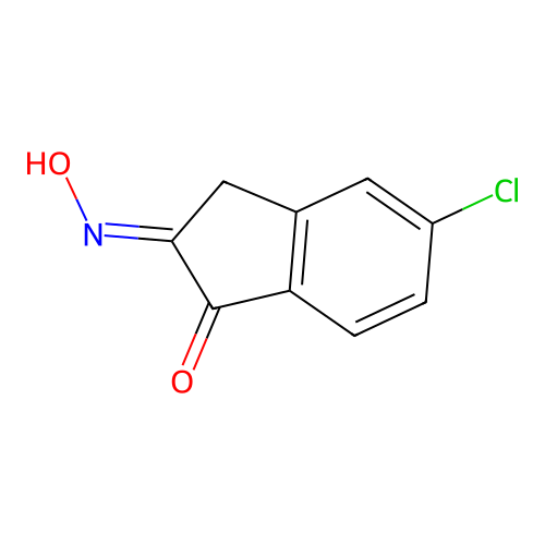 5-chloro-2-hydroxyimino-3H-inden-1-one structure
