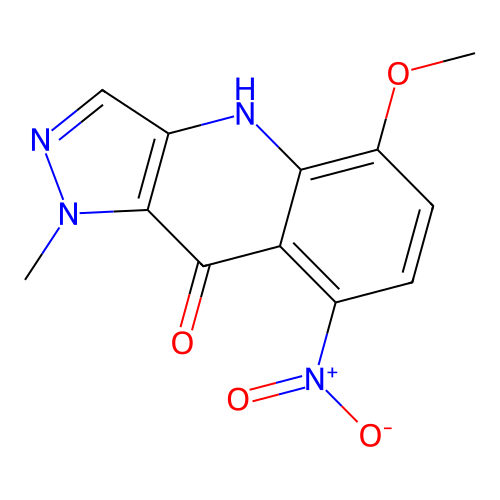 5-methoxy-1-methyl-8-nitro-1H-pyrazolo[4,3-b]quinolin-9(4H)-one structure