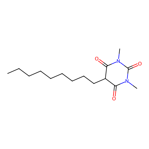 1,3-dimethyl-5-nonylpyrimidine-2,4,6(1H,3H,5H)-trione structure