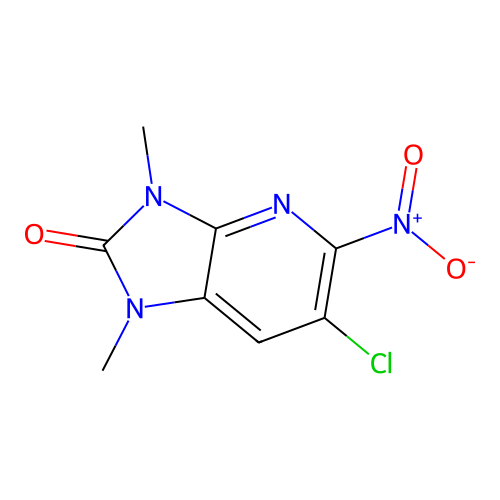 6-chloro-1,3-dimethyl-5-nitro-1H-imidazo[4,5-b]pyridin-2(3H)-one structure