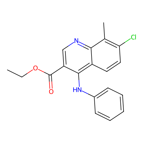 Ethyl 7-chloro-8-methyl-4-(phenylamino)quinoline-3-carboxylate structure