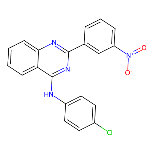 N-(4-chlorophenyl)-2-(3-nitrophenyl)quinazolin-4-amine structure
