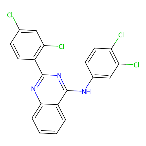 2-(2,4-dichlorophenyl)-N-(3,4-dichlorophenyl)quinazolin-4-amine structure
