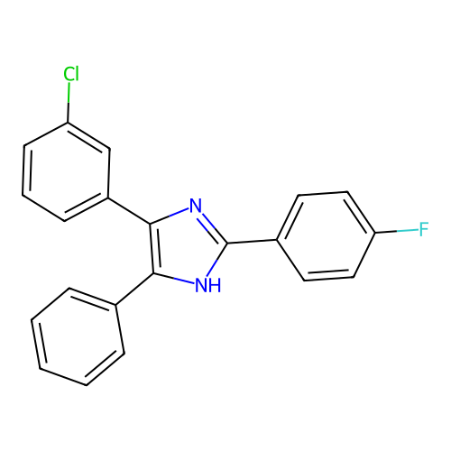 4-(3-chlorophenyl)-2-(4-fluorophenyl)-5-phenyl-1H-imidazole structure