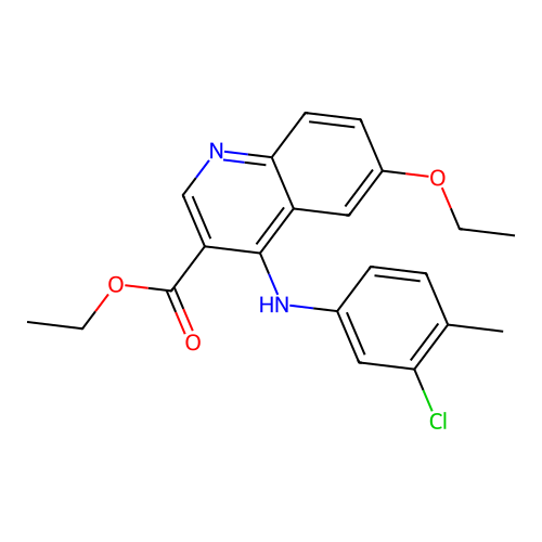 Ethyl 4-[(3-chloro-4-methylphenyl)amino]-6-ethoxyquinoline-3-carboxylate structure