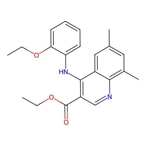 Ethyl 4-[(2-ethoxyphenyl)amino]-6,8-dimethylquinoline-3-carboxylate structure