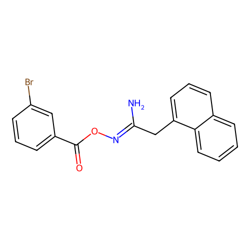 (1Z)-N'-{[(3-bromophenyl)carbonyl]oxy}-2-(naphthalen-1-yl)ethanimidamide structure