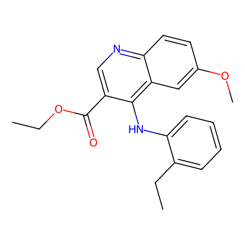 Ethyl 4-[(2-ethylphenyl)amino]-6-methoxyquinoline-3-carboxylate structure