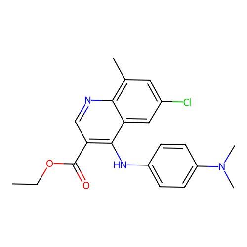 ethyl 6-chloro-4-{[4-(dimethylamino)phenyl]amino}-8-methylquinoline-3-carboxylate structure