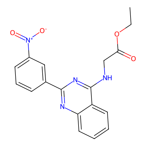 Ethyl 2-((2-(3-nitrophenyl)quinazolin-4-yl)amino)acetate structure