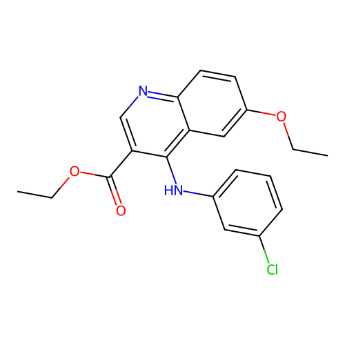 Ethyl 4-[(3-chlorophenyl)amino]-6-ethoxyquinoline-3-carboxylate structure