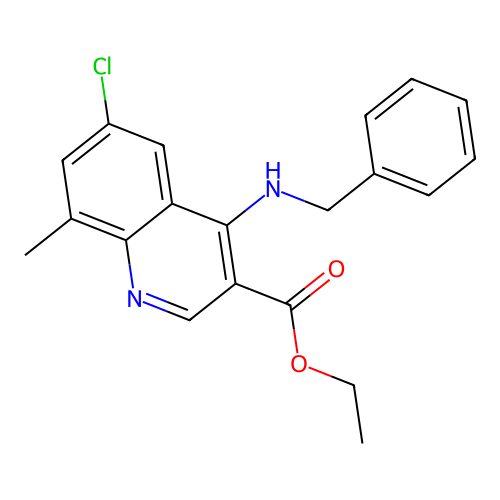 Ethyl 4-(benzylamino)-6-chloro-8-methylquinoline-3-carboxylate structure