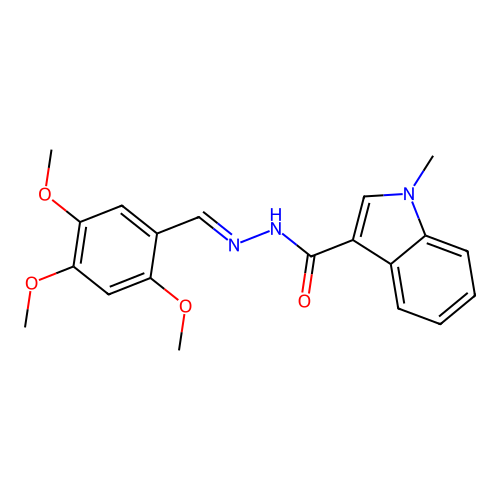 (E)-1-methyl-N'-(2,4,5-trimethoxybenzylidene)-1H-indole-3-carbohydrazide structure