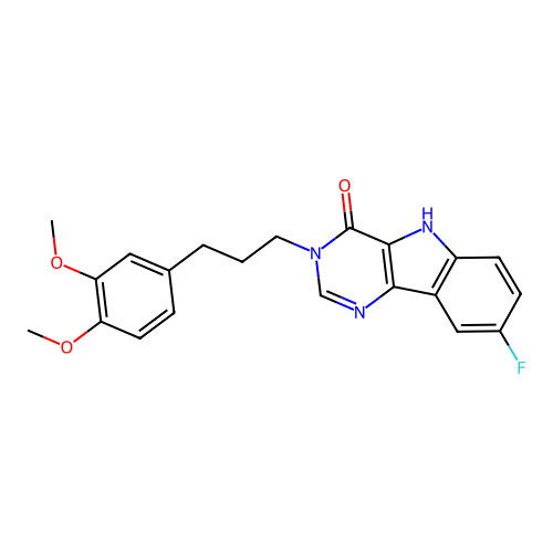 3-(3-(3,4-dimethoxyphenyl)propyl)-8-fluoro-3H-pyrimido[5,4-b]indol-4(5H)-one structure