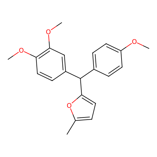 2-[(3,4-Dimethoxy-phenyl)-(4-methoxy-phenyl)-methyl]-5-methyl-furan structure