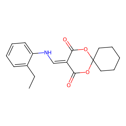 3-{[(2-Ethylphenyl)amino]methylidene}-1,5-dioxaspiro[5.5]undecane-2,4-dione structure