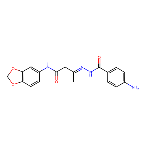 3-[(4-Amino-benzoyl)-hydrazono]-N-benzo[1,3]dioxol-5-yl-butyramide structure