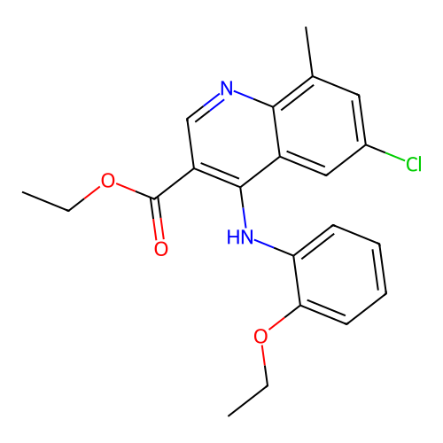 Ethyl 6-chloro-4-[(2-ethoxyphenyl)amino]-8-methylquinoline-3-carboxylate structure