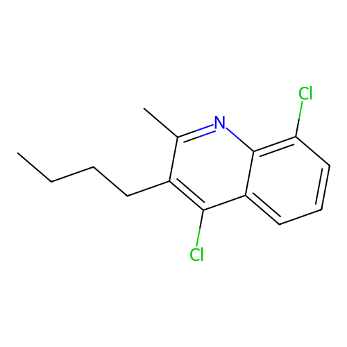 3-Butyl-4,8-dichloro-2-methylquinoline structure