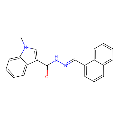 1-methyl-N'-[(E)-naphthalen-1-ylmethylidene]-1H-indole-3-carbohydrazide structure