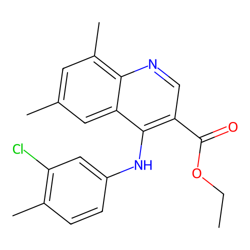 Ethyl 4-[(3-chloro-4-methylphenyl)amino]-6,8-dimethylquinoline-3-carboxylate structure