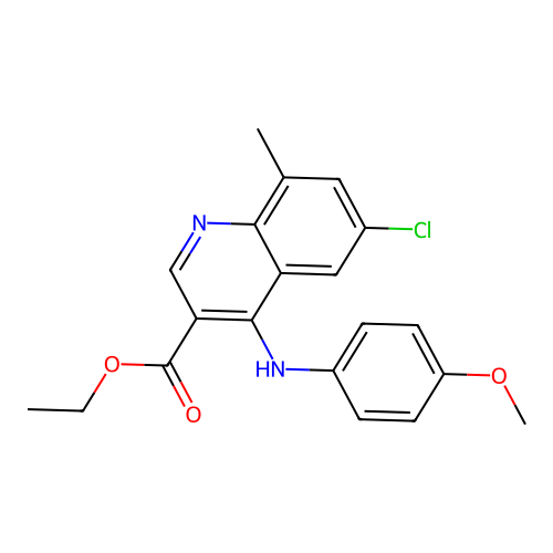 Ethyl 6-chloro-4-[(4-methoxyphenyl)amino]-8-methylquinoline-3-carboxylate structure