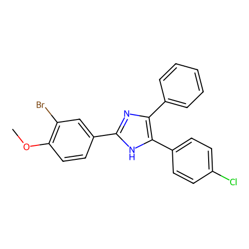 2-(3-bromo-4-methoxyphenyl)-5-(4-chlorophenyl)-4-phenyl-1H-imidazole structure