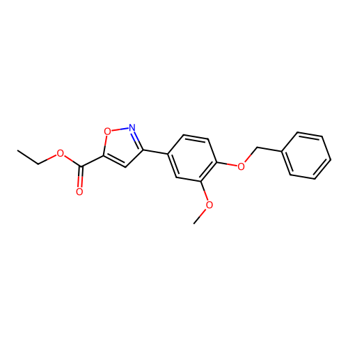 Ethyl 3-[4-(benzyloxy)-3-methoxyphenyl]-1,2-oxazole-5-carboxylate structure