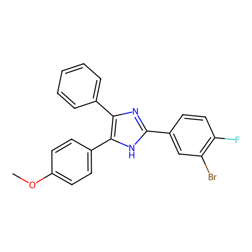 2-(3-bromo-4-fluorophenyl)-5-(4-methoxyphenyl)-4-phenyl-1H-imidazole structure