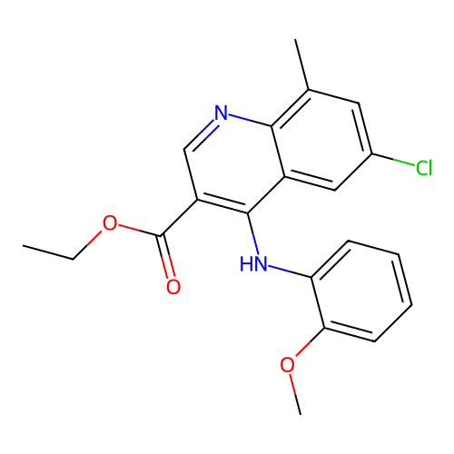 Ethyl 6-chloro-4-[(2-methoxyphenyl)amino]-8-methylquinoline-3-carboxylate structure