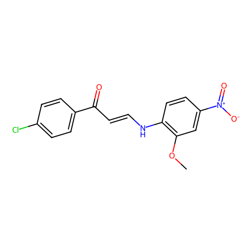 (E)-1-(4-chlorophenyl)-3-(2-methoxy-4-nitroanilino)prop-2-en-1-one structure