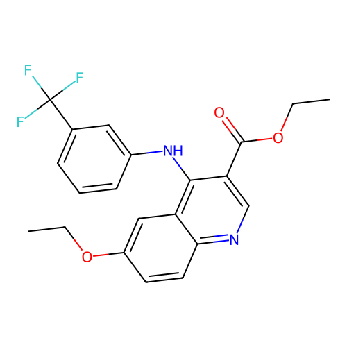 Ethyl 6-ethoxy-4-{[3-(trifluoromethyl)phenyl]amino}quinoline-3-carboxylate structure