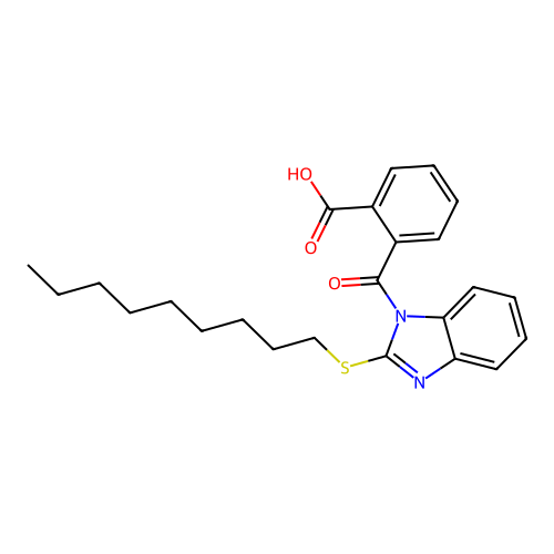 2-{[2-(nonylsulfanyl)-1H-benzimidazol-1-yl]carbonyl}benzoic acid structure