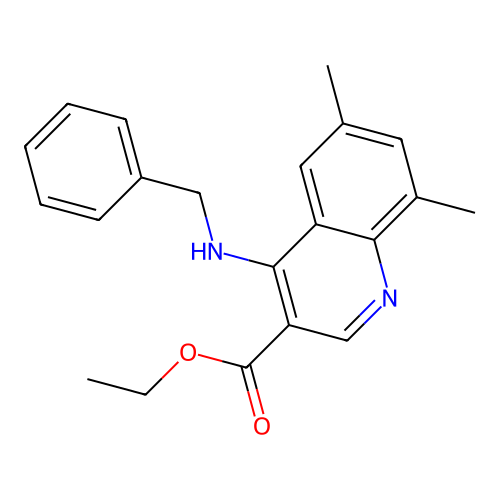 Ethyl 4-(benzylamino)-6,8-dimethylquinoline-3-carboxylate structure