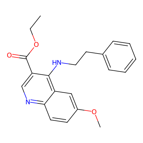 Ethyl 6-methoxy-4-[(2-phenylethyl)amino]quinoline-3-carboxylate structure