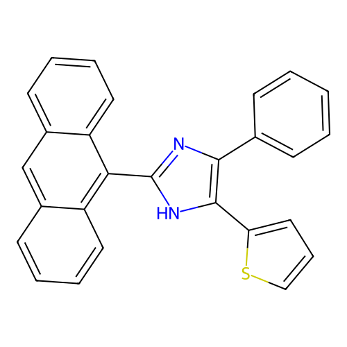 2-(anthracen-9-yl)-4-phenyl-5-(thiophen-2-yl)-1H-imidazole structure