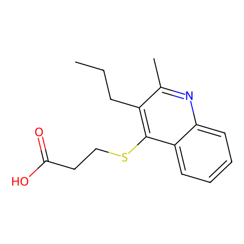 3-(2-Methyl-3-propyl-4-quinolylthio)propanoic acid structure