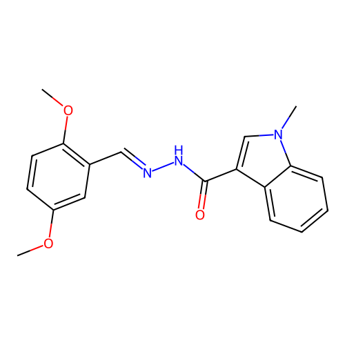 N'-[(E)-(2,5-dimethoxyphenyl)methylidene]-1-methyl-1H-indole-3-carbohydrazide structure