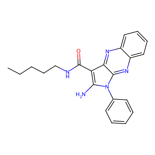 2-amino-N-pentyl-1-phenyl-1H-pyrrolo[2,3-b]quinoxaline-3-carboxamide structure