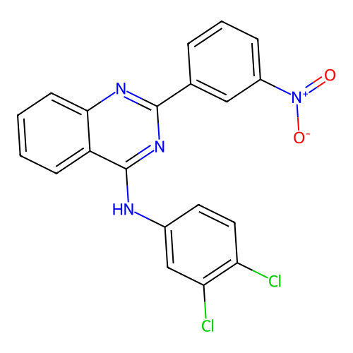 N-(3,4-dichlorophenyl)-2-(3-nitrophenyl)quinazolin-4-amine structure