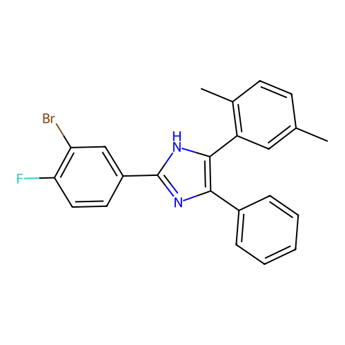 2-(3-bromo-4-fluorophenyl)-5-(2,5-dimethylphenyl)-4-phenyl-1H-imidazole structure