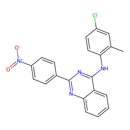 N-(4-chloro-2-methylphenyl)-2-(4-nitrophenyl)quinazolin-4-amine structure